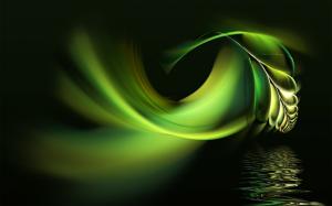 Abstraction green leaves and water wallpaper thumb