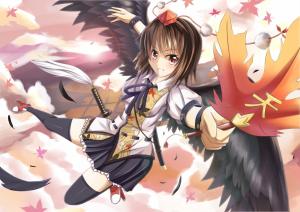 Anime Girls, Touhou, Wings, Shameimaru Aya wallpaper thumb