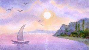 Watercolor Sail wallpaper thumb