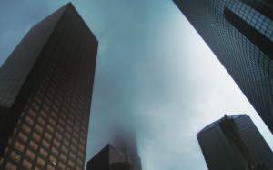 Fog over skyscrapers wallpaper thumb