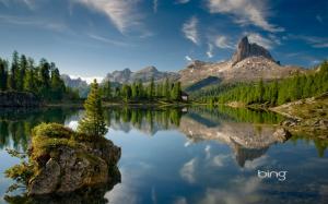 Alps, Summer, Cabin, Landscape, Lake, Nature, Trees, Reflection wallpaper thumb