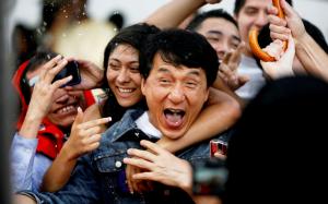 Jackie Chan with Fans wallpaper thumb