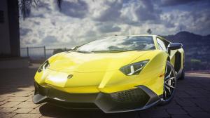 Lamborghini Aventador, yellow, super sports car, wallpaper thumb