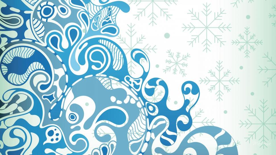 Winter Blue Wave wallpaper,wave HD wallpaper,firefox persona HD wallpaper,abstract HD wallpaper,snowflakes HD wallpaper,blue HD wallpaper,green HD wallpaper,winter HD wallpaper,3d & abstract HD wallpaper,1920x1080 wallpaper