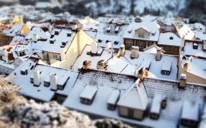 Buildings Snow Winter Tilt-Shift Town HD wallpaper thumb