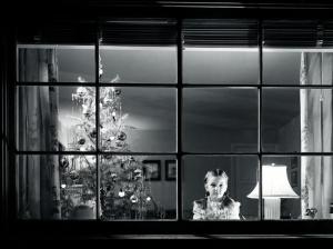 new year, christmas, girl, window, expectation, fur-tree wallpaper thumb