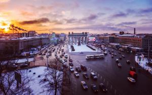 St. Petersburg, Russia, street, traffic, buildings, sunset wallpaper thumb