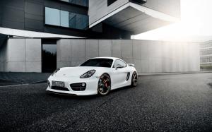 Porsche Cayman white supercar front view wallpaper thumb
