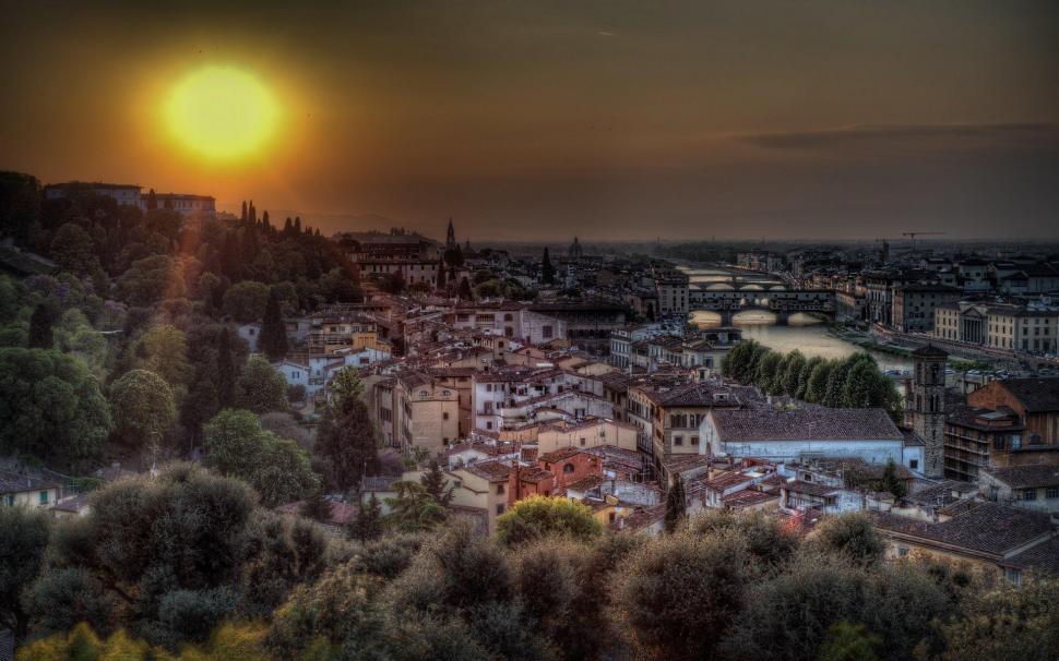 Sunset On Florence Italy Hdr wallpaper,river HD wallpaper,bridges HD wallpaper,city HD wallpaper,sunset HD wallpaper,nature & landscapes HD wallpaper,1920x1200 wallpaper