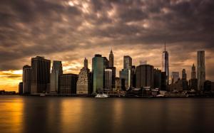 New York Buildings Skyscrapers Sunset HD wallpaper thumb