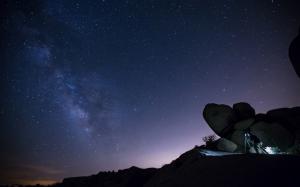 Stars Galaxy Milky Way Photographer Night Rocks Stones HD wallpaper thumb