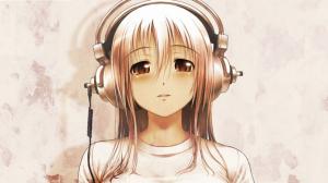 Anime Headphones Woman Girl White HD wallpaper thumb