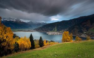 Austria scenery, mountains, lake, autumn wallpaper thumb