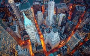 New York, Manhattan, USA, night, lights, skyscrapers wallpaper thumb