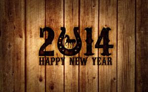 Happy New Year 2014, wood board, Horse Year wallpaper thumb