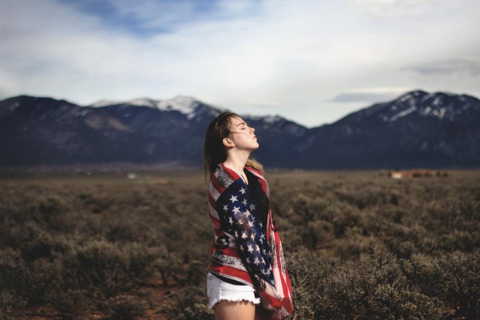 Photography, Women, Outdoors, American Flag, Nature, Mountain wallpaper,photography HD wallpaper,women HD wallpaper,outdoors HD wallpaper,american flag HD wallpaper,nature HD wallpaper,mountain HD wallpaper,2392x1600 HD wallpaper,2392x1600 wallpaper