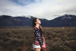 Photography, Women, Outdoors, American Flag, Nature, Mountain wallpaper thumb
