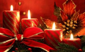new year, christmas, holiday, candles, needles, ribbon wallpaper thumb