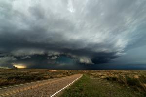 Road, storm, clouds wallpaper thumb