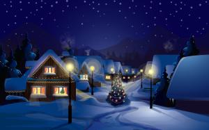 Winter Over the Village wallpaper thumb