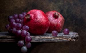 Pomegranates and grapes wallpaper thumb