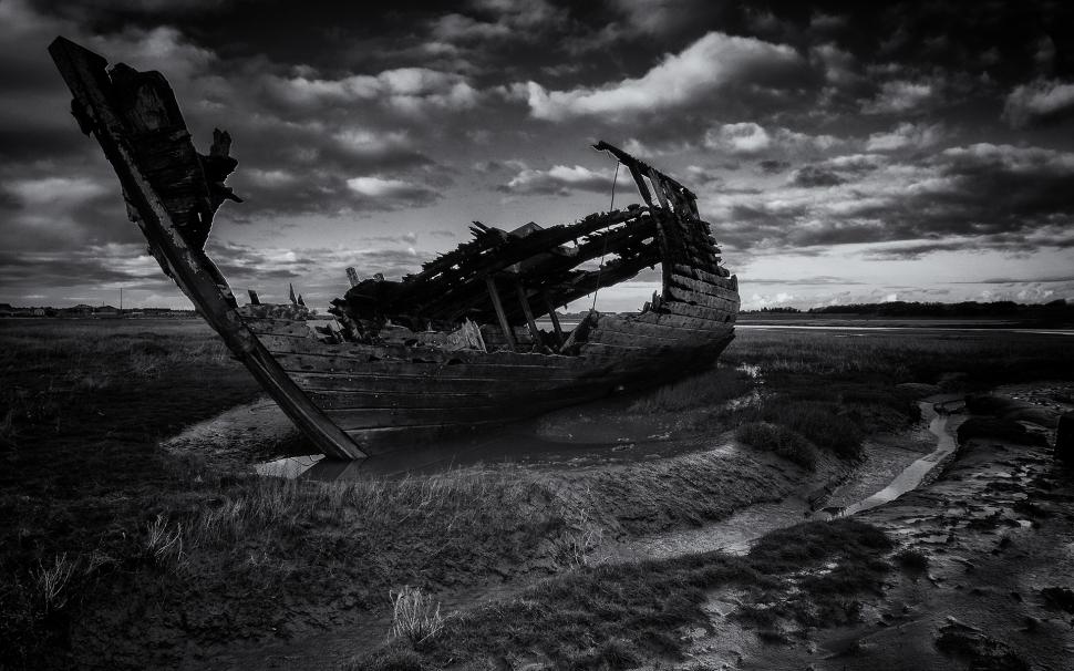 Ship Beached Abandon Deserted BW Dilapidated HD wallpaper,nature HD wallpaper,bw HD wallpaper,ship HD wallpaper,abandon HD wallpaper,deserted HD wallpaper,beached HD wallpaper,dilapidated HD wallpaper,1920x1200 wallpaper