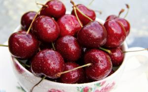 Bowl of cherries wallpaper thumb