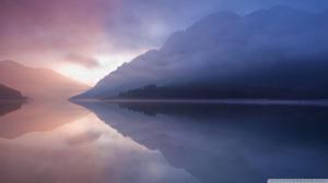 Misty Mirror Lake wallpaper thumb