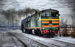 Railroad locomotive winter wallpaper thumb