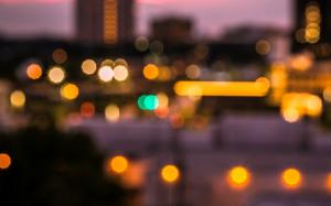 City, Blur, Evening, Lights wallpaper thumb