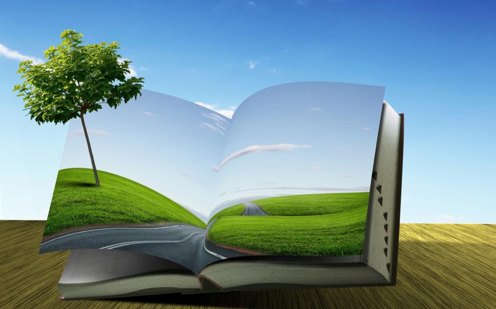A Fantasy Book wallpaper,green tree HD wallpaper,book HD wallpaper,world book HD wallpaper,2880x1800 wallpaper
