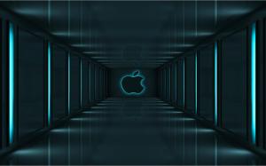 Glowing Apple logo wallpaper thumb