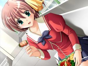 Anime girl in the eating wallpaper thumb