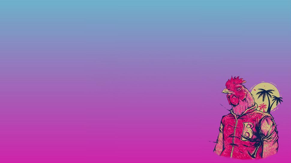 Hotline Miami Pink Rooster HD wallpaper,video games HD wallpaper,pink HD wallpaper,miami HD wallpaper,hotline HD wallpaper,rooster HD wallpaper,1920x1080 wallpaper