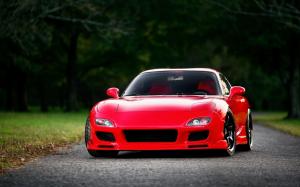 Mazda RX-7 FD red supercar front view wallpaper thumb