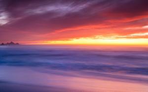 Sunset Ocean Clouds Beach HD wallpaper thumb