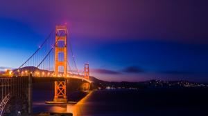 San Francisco, California, USA, Golden Gate Bridge, lights, night wallpaper thumb