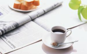Morning Coffee Newspaper HD Background wallpaper thumb