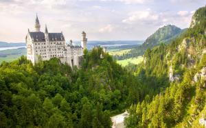 Neuschwanstein Castle, Germany, mountain, forest, trees wallpaper thumb