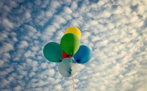 Balloons, colorful, clouds, sky wallpaper thumb