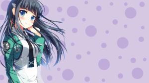 Shiba Miyuki, Anime Girls, Long Hair, Big Eyes, Simple Background, Anime wallpaper thumb