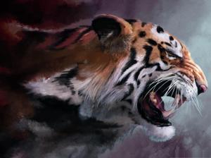 Angry Tiger Paint wallpaper thumb