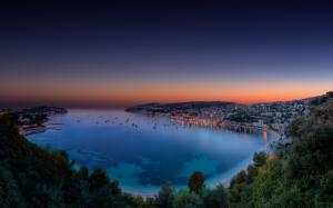 French Riviera, evening panorama, bay, dusk, sunset, Monaco wallpaper thumb