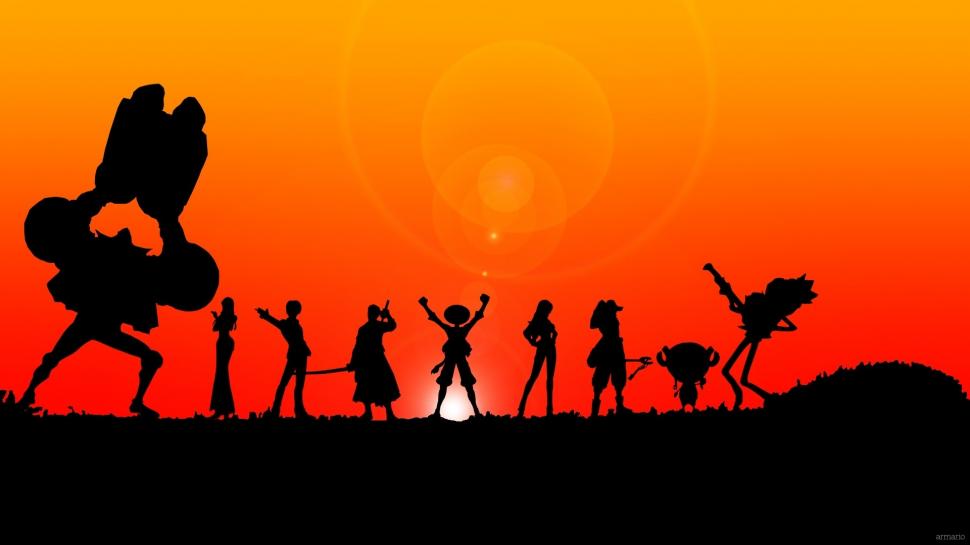 One Piece Anime Sunset Orange HD wallpaper,cartoon/comic HD wallpaper,anime HD wallpaper,sunset HD wallpaper,orange HD wallpaper,one HD wallpaper,piece HD wallpaper,1920x1080 wallpaper