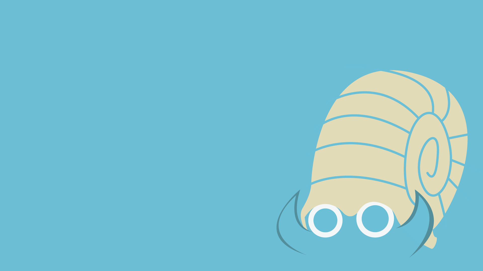 Omanyte Minimalism Blue Background Wallpaper Anime Wallpaper Better