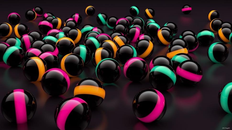 3D Black Balls Lights wallpaper,2560x1440 wallpaper