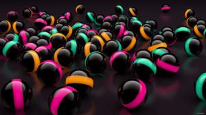 3D Black Balls Lights wallpaper thumb