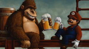 Beer Alcohol Mario Donkey Kong HD wallpaper thumb