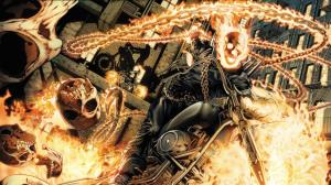 Ghost Rider Motorcycle Fire Flame Skull Chain HD wallpaper thumb