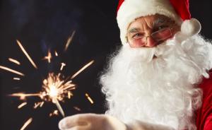 santa claus, sparkler, face, glasses, beard, christmas, holiday wallpaper thumb
